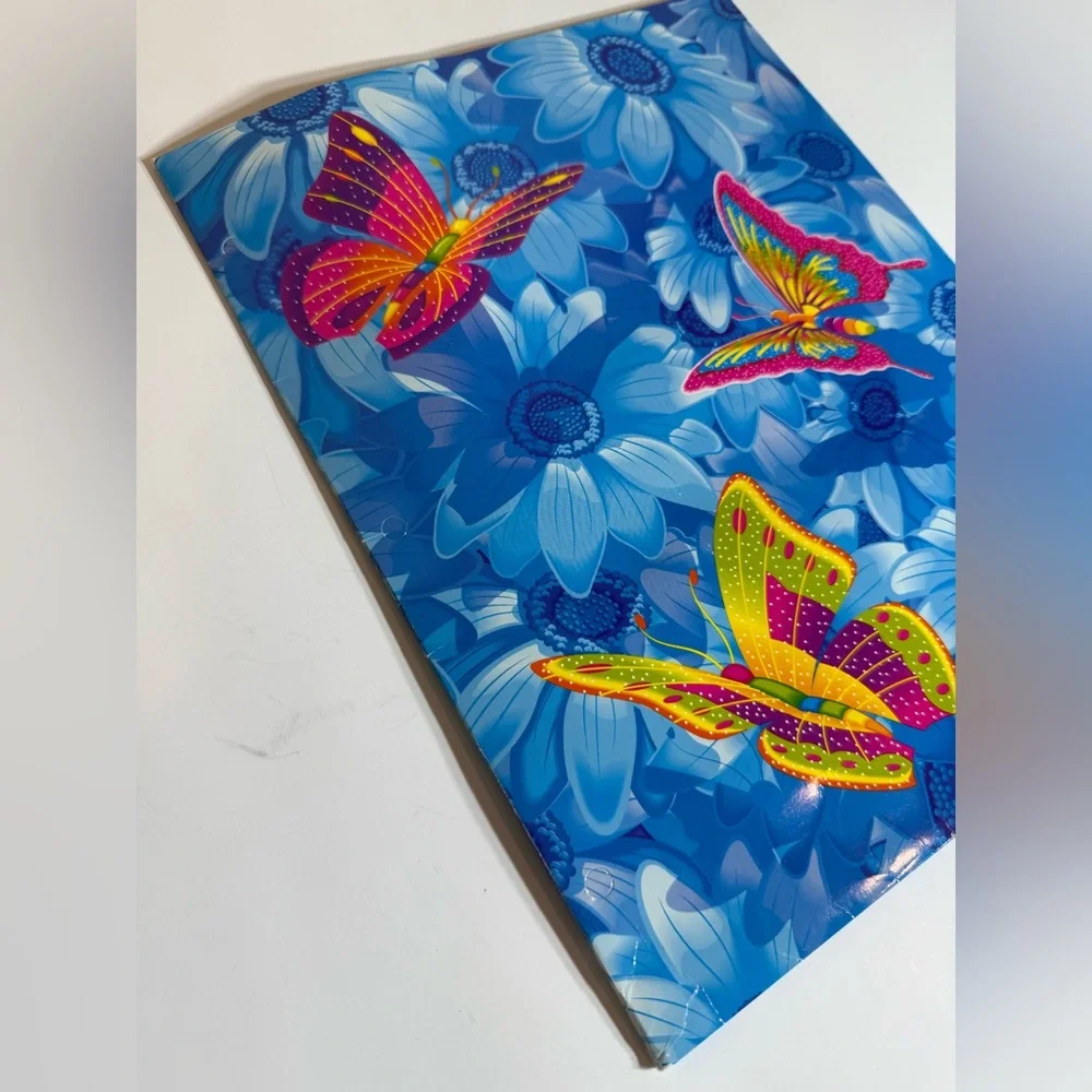 VTG Lisa Frank Butterflies Flowers Fantastic Unpunched Groovy 2-Pocket Folder